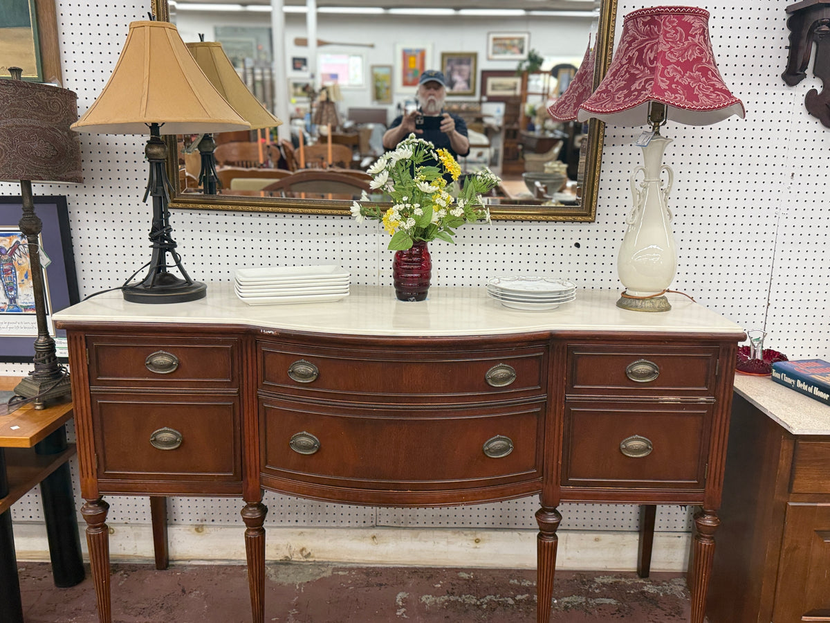 Bernard Buffet リトグラフ メルセデスとフラスキ－タ 中古 Marble Top Buffet – Cherished Possessions
