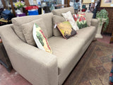 Tan Tweed Two Cushion Sofa