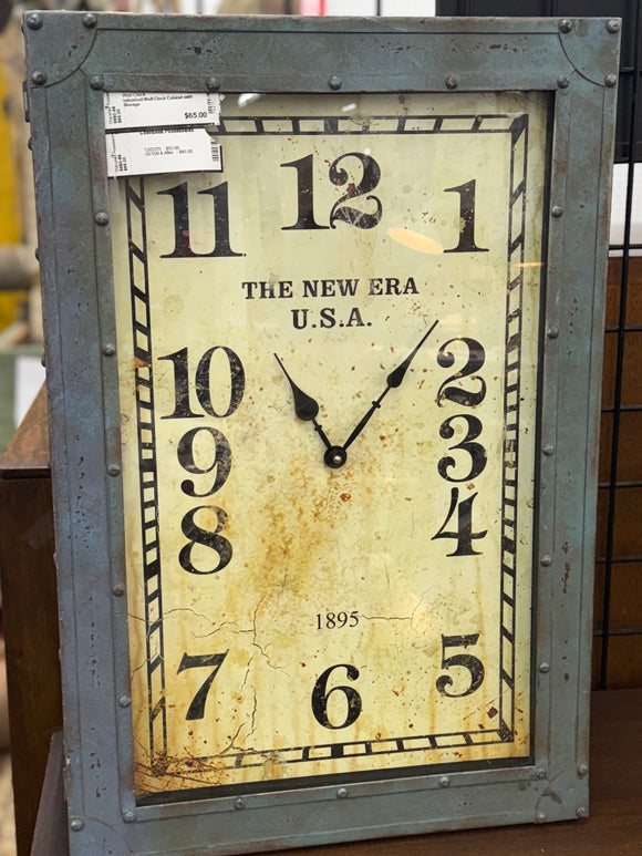 Industrial Wall Clock Cabinet with Storage