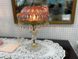 Vintage Crystal Glass Prism Boudoir Parlor Lamp