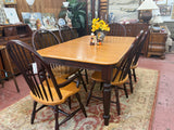 Dark Trim & Natural Oak Dining Table