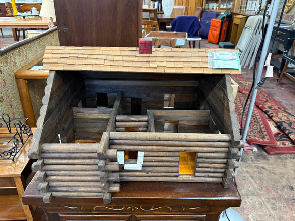 Hand Crafted Log Cabin Doll House