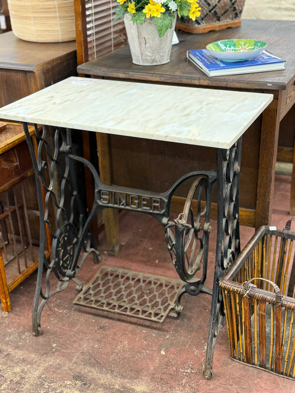 Rustic Wrought Iron Base with Marble Top