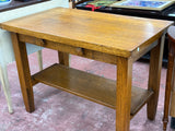 Mission Oak Desk with Shelf & Drawer