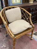 Vintage Bamboo Chair with Cushions