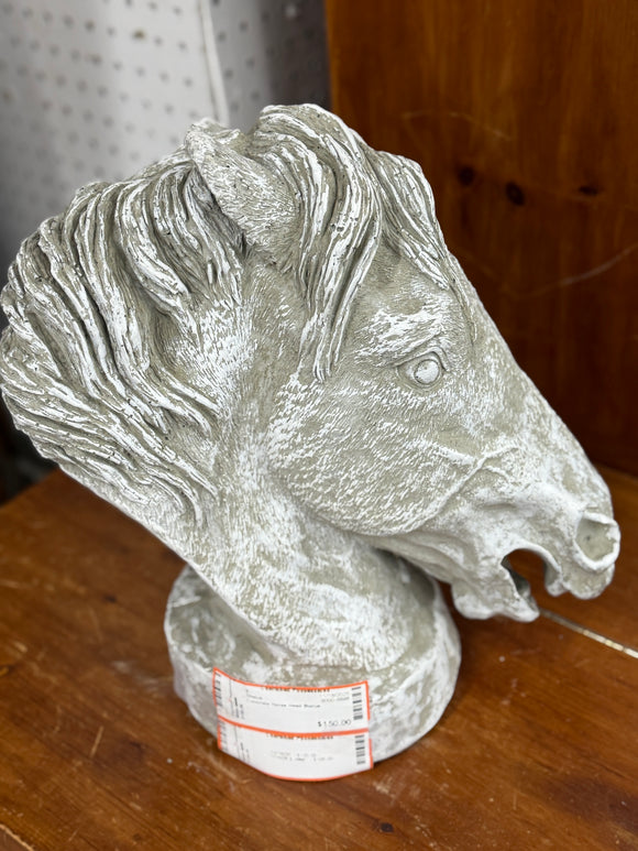 Concrete Horse Head Statue