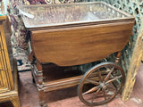 Tea Cart With Handle & Wheels