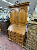 Pine Drop Front Desk with Drawers & Storage