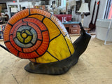 Tiffany Style Snail Lamp with Brass Base