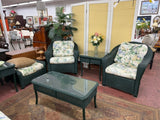 All Season Lloyd Flanders  Green Wicker 7 Piece Set