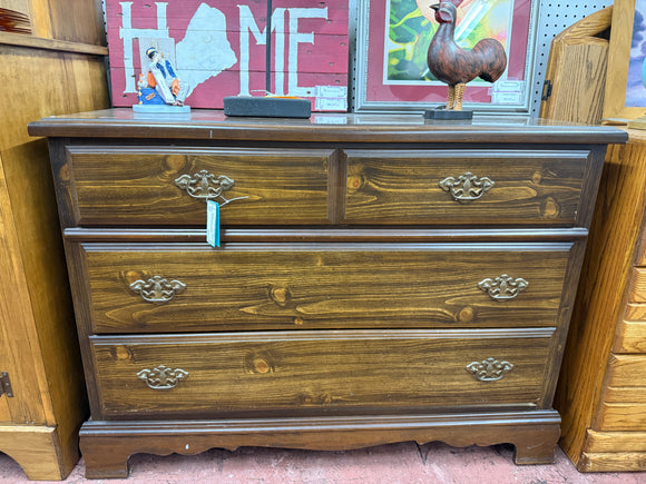 Dark Pine Dresser with Mirror
