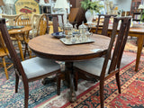 Tiger Oak Round Pedestal Table