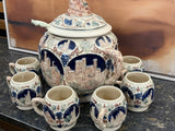 Vintage Gerz German Punch Bowl Set