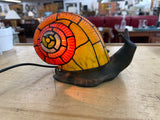 Tiffany Style Snail Lamp with Brass Base