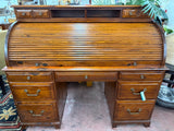 Antique Pine Roll Top Desk