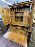 Pine Drop Front Desk with Drawers & Storage