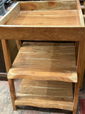 Sturdy Solid Wood Storage with Three Shelves