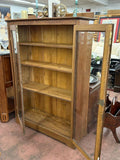 Antique Oak Glass Door Cabinet