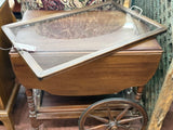 Tea Cart With Handle & Wheels
