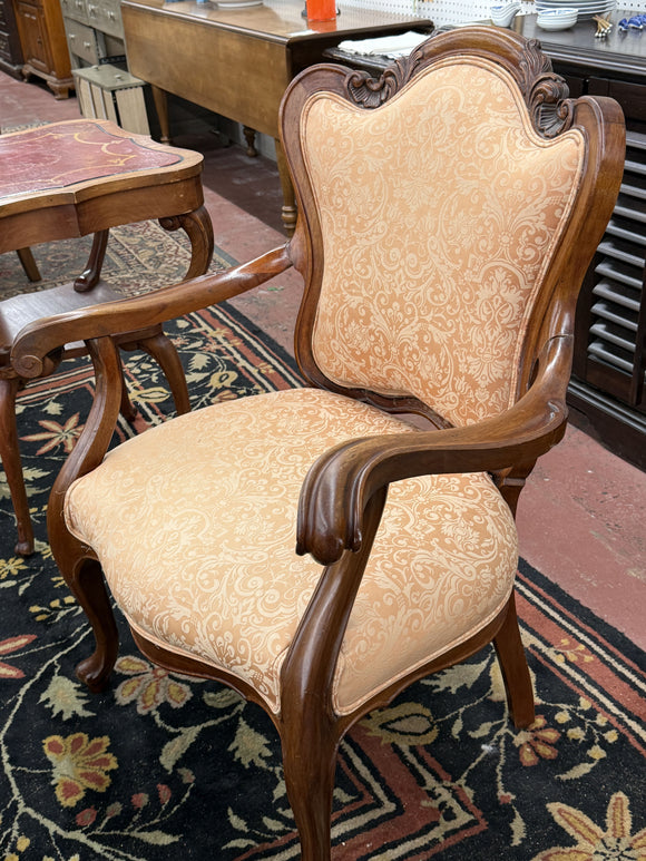 Antique Upholstered Chair with Arms