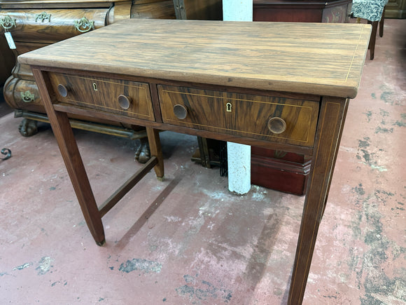 Antique Solid Wood Desk with Two Drawers
