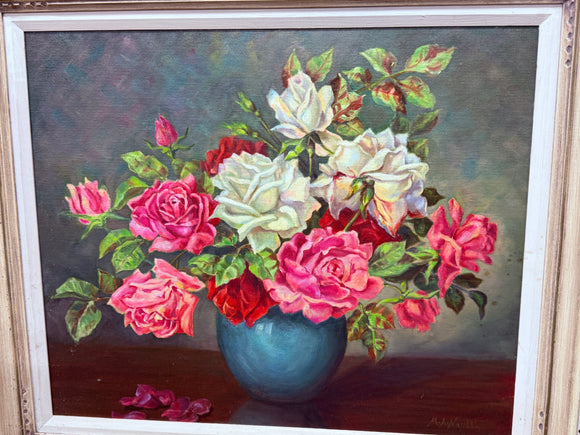 Floral Pink & White Roses Original