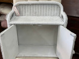 White Wicker Two Door Cabinet