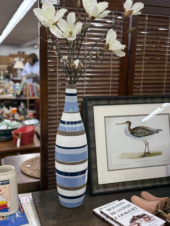Striped Floral  Vase
