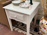 Modern White Nightstand with Drawer