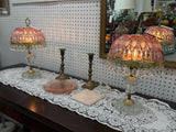 Vintage Crystal Glass Prism Boudoir Parlor Lamp