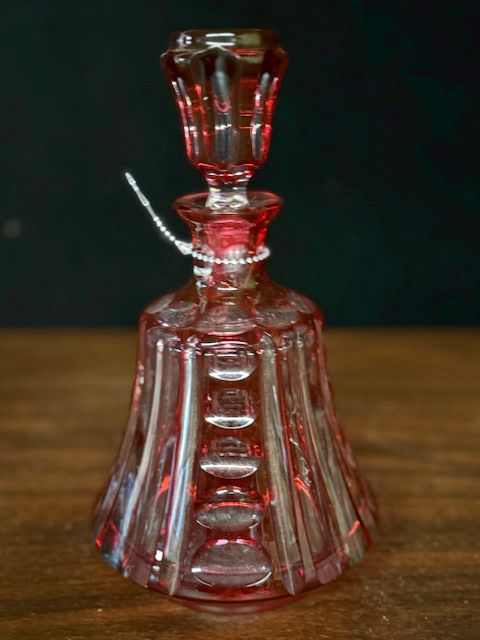 Ruby Red Cut to Clear Decanter