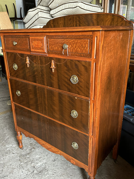 antique dresser chest of drawers Five Drawer Inlaid on Wheels – Cherished Possessions Color:Syrah Plunge Neckline Bow Shoulder more stylish tomorrow Leopard print