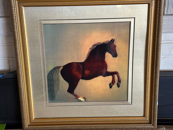 Gold Framed Horse Art