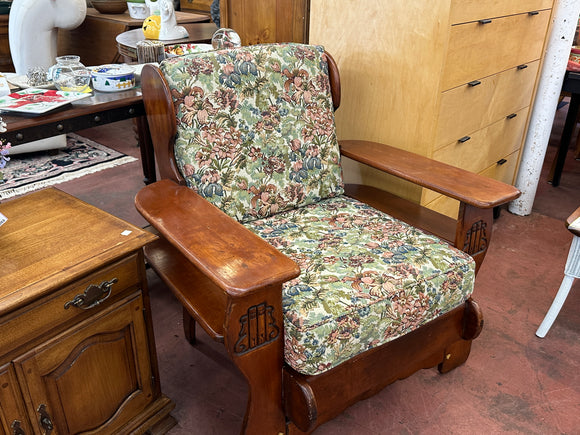 Vintage Maple Mission Chair with Cushions