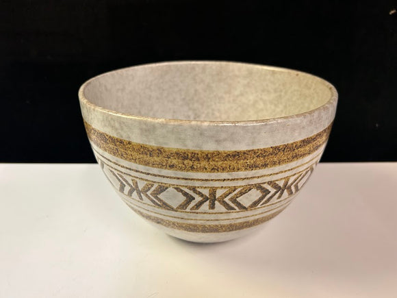 Glazed Patterned Pottery Bowl