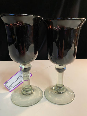 Purple Goblets with Clear Stem