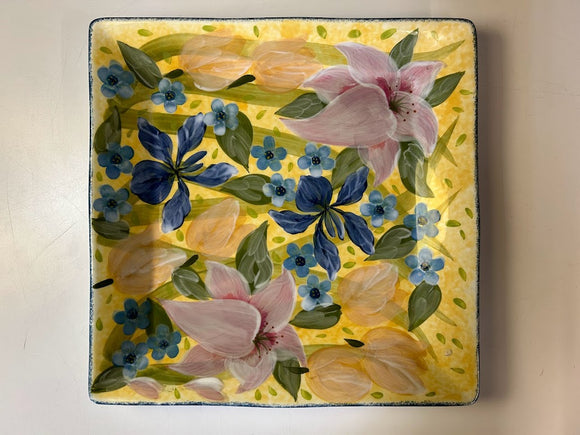 Square Floral Platter