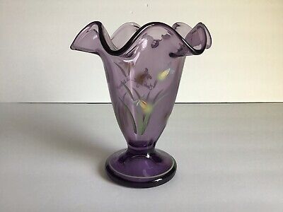 Fenton Amethyst Vase with Ruffled Top