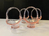 Pink Depression Glass Baskets