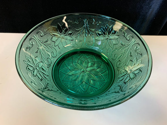 Green Cut Glass Bowl