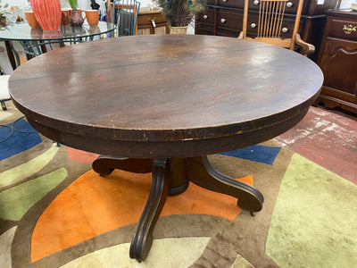 Round Oak Dining Table (game turntable not included)